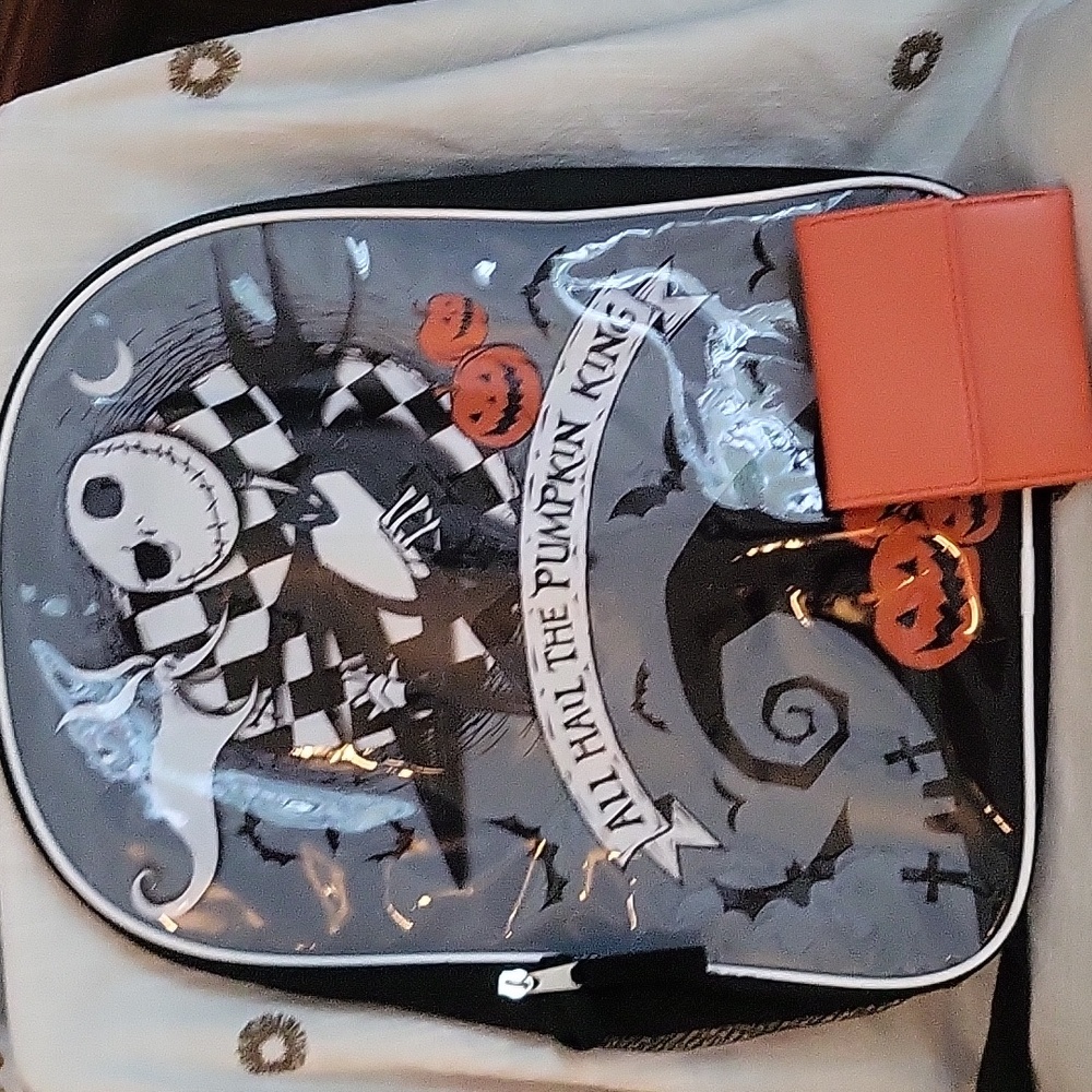 NBC Jack & Zero Backpack 'All Hail The Pumpkin King' & Orange Wallet Bundle